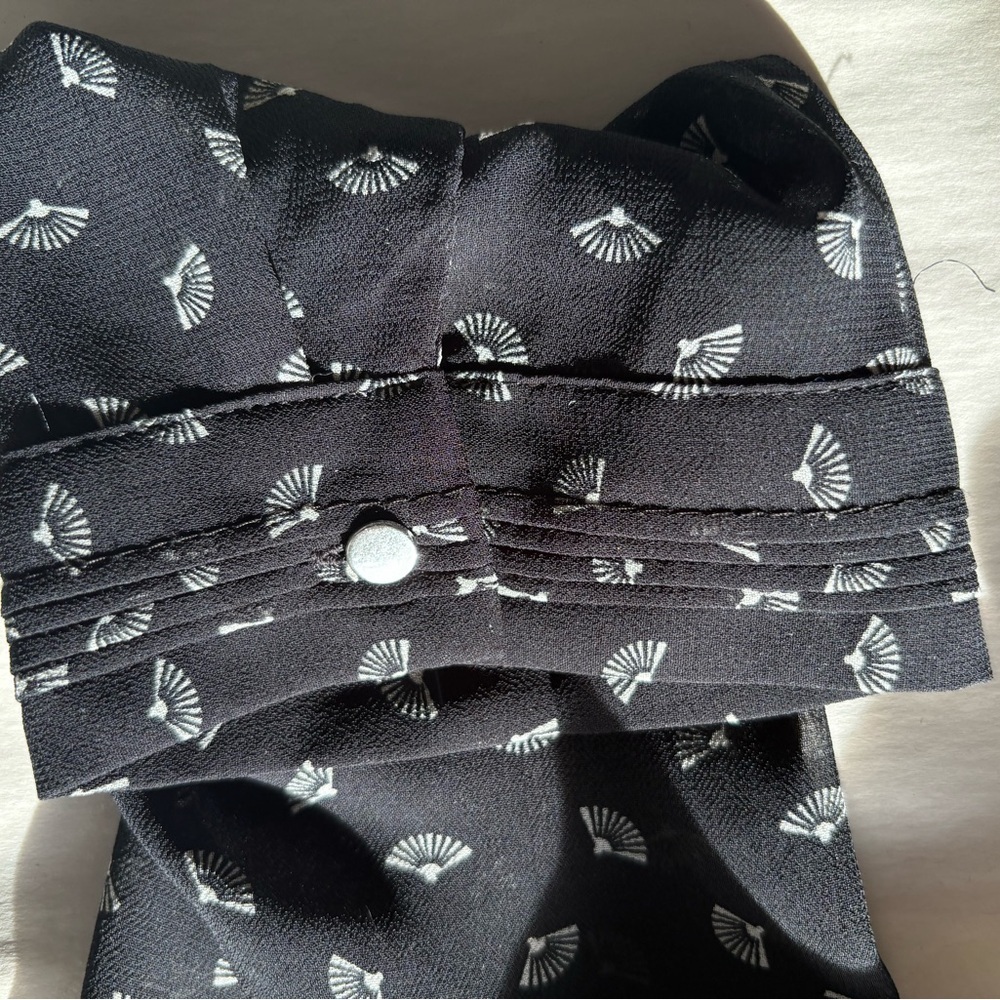 H&M Black & White Fan Print Dress – Size 6 - Picture 9 of 14